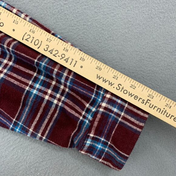 L.L Bean Button Shirt Mens Medium Chamois Cloth Flannel Traditional Fit Plaid - Picture 11 of 15